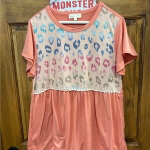 Peach Blush Leopard Print Blouse